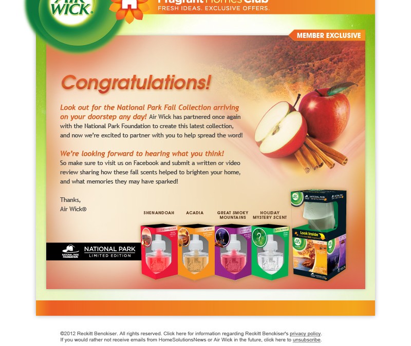 Air Wick – Email Campaigns