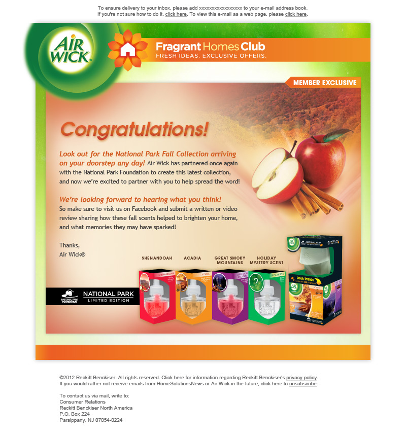 Air Wick – Email Campaigns